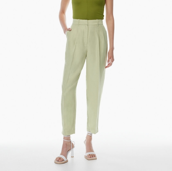 🌼 NWT Wilfred carrot linen pants in pastel sage green - Picture 1 of 8